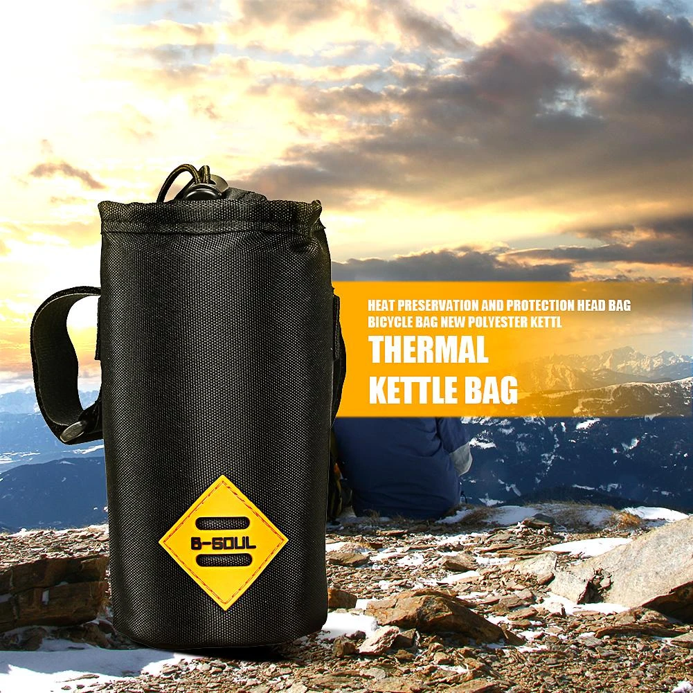 B-SOUL Bicycle Water Bottle Cooler Tote Bag Bike Handlebar Front Tube Bottle Insulation Pouch Outdoor Traveling Camping Hiking