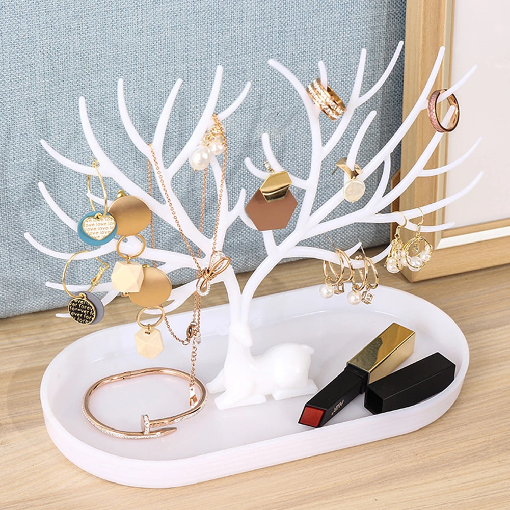 1PCS little Deer Jewelry Stand Display Jewelry Tray Tree Earring Holder Necklace Ring Pendant Bracelet Display Storage Racks