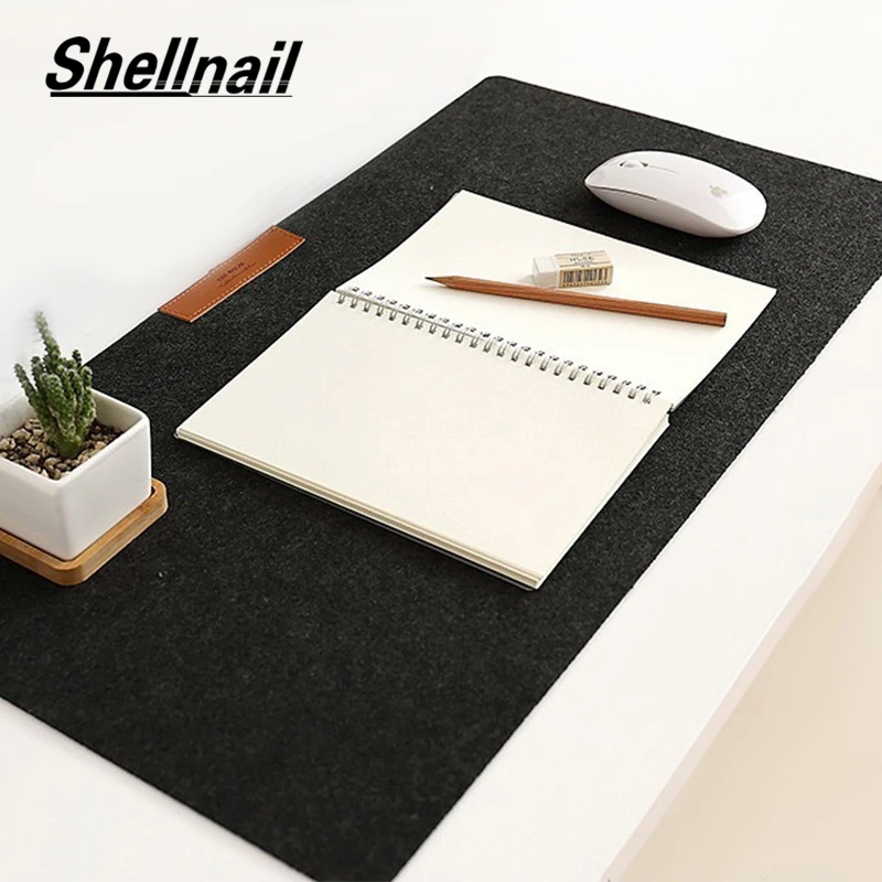 Shellnail Soft Wearable Mice Pad Office Computer Desk Mat Modern Table Wool Felt Laptop Cushion Large Mouse pad Gaming mouse pad