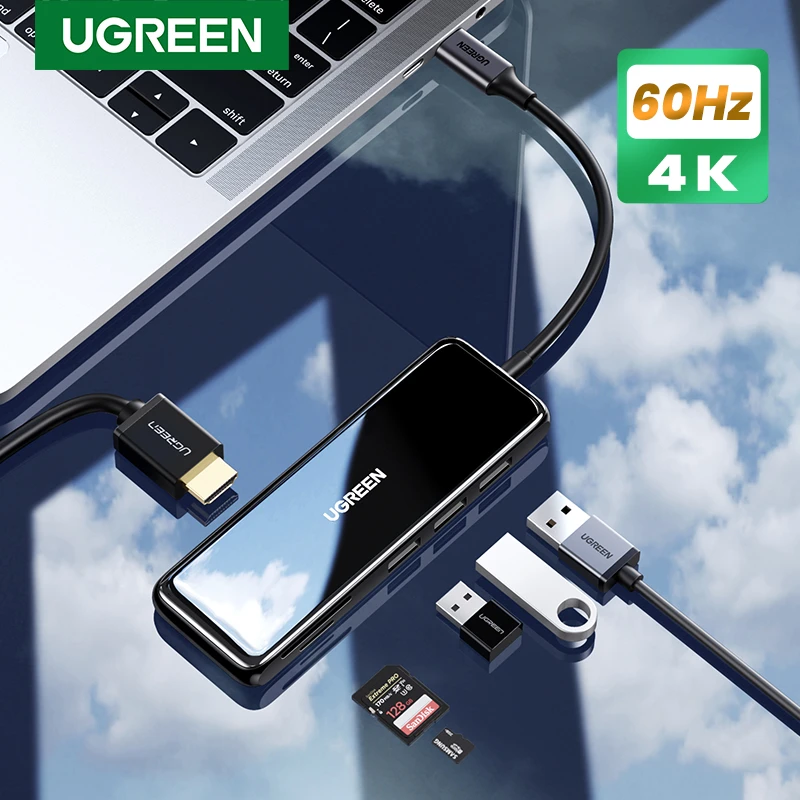 Ugreen USB C HUB 4K@60Hz/30Hz Type-C to HDMI Multi USB 3.0 Adapter for MacBook iPad Pro 2020 USB-C 3.1 Splitter Port Type C HUB