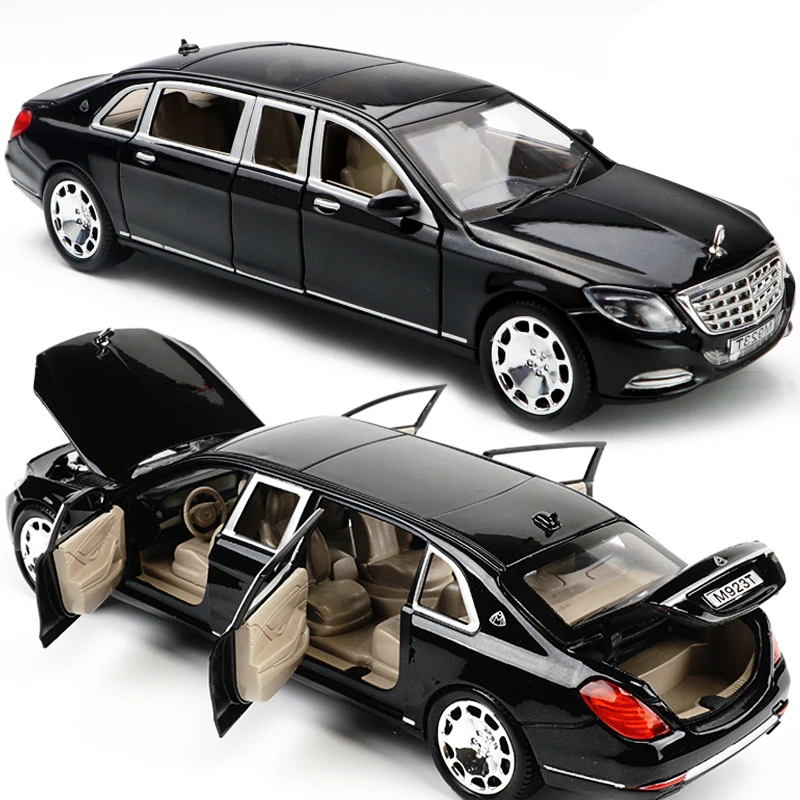 1:24 Maybach S600 Metal Car Model Diecast Alloy High Simulation Car Models 6 Doors Can Be Opened Inertia Toys For Children Difts