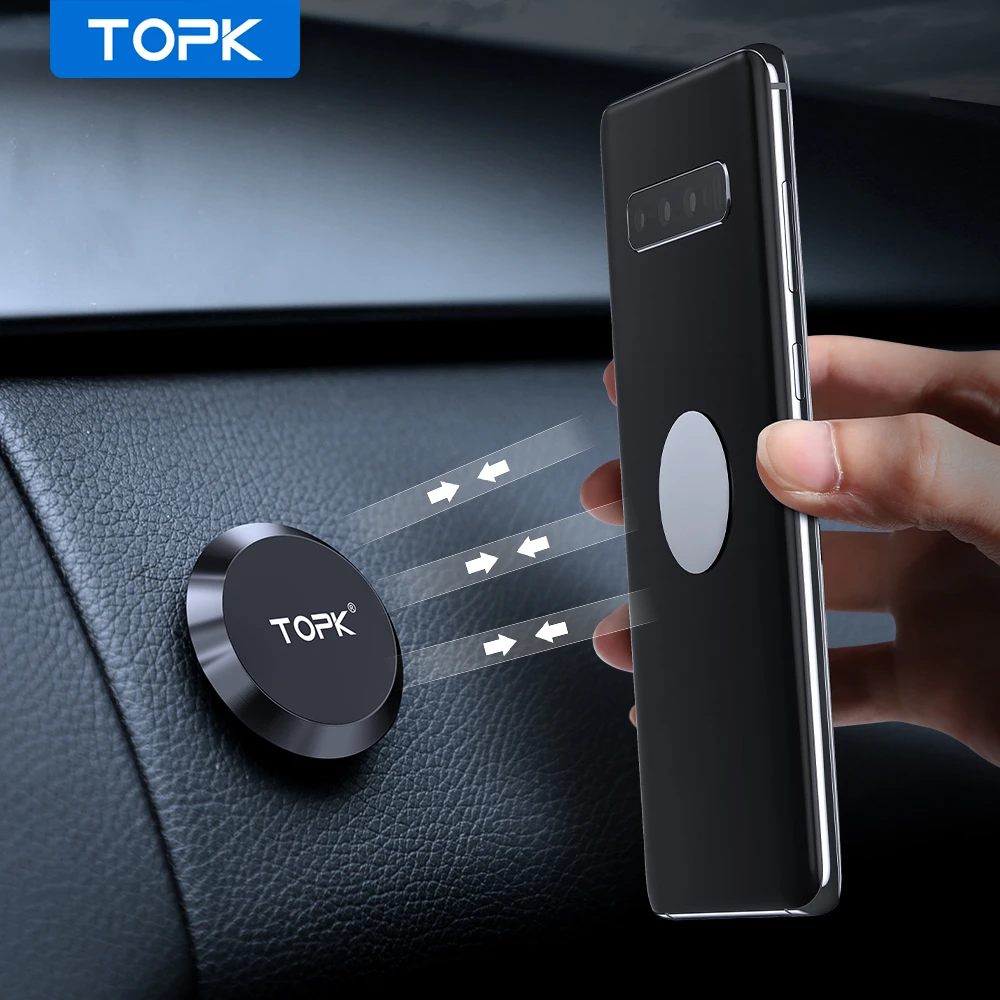 TOPK Universal Magnetic Car Phone Holder Cell Phone Stand  Air Vent Mount Magnet GPS Stand in Car For iPhone 11 Pro XR X Xiaomi