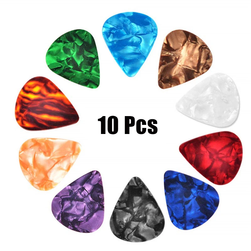 10 Pcs New Acoustic Picks Guitar Picks Plectrum Celluloid Electric Smooth Guitar Pick Accessories 0.46mm 0.71mm 0.81mm 0.96mm