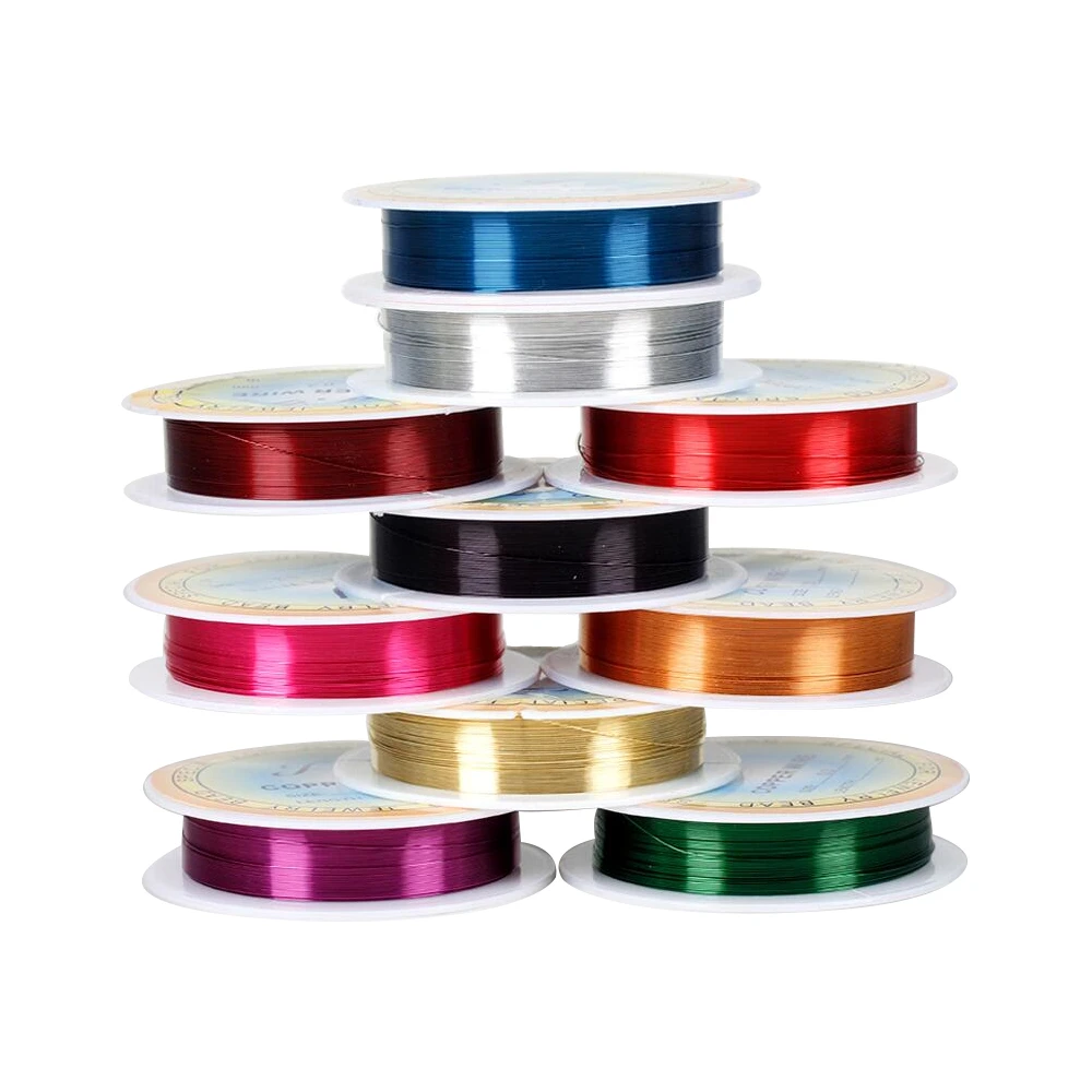 Colorfast Copper Wire For Bracelet Necklace Jewelry Making DIY Accessories 0.2/0.25/0.3/0.5/0.6mm/1mm Craft Beading Wire