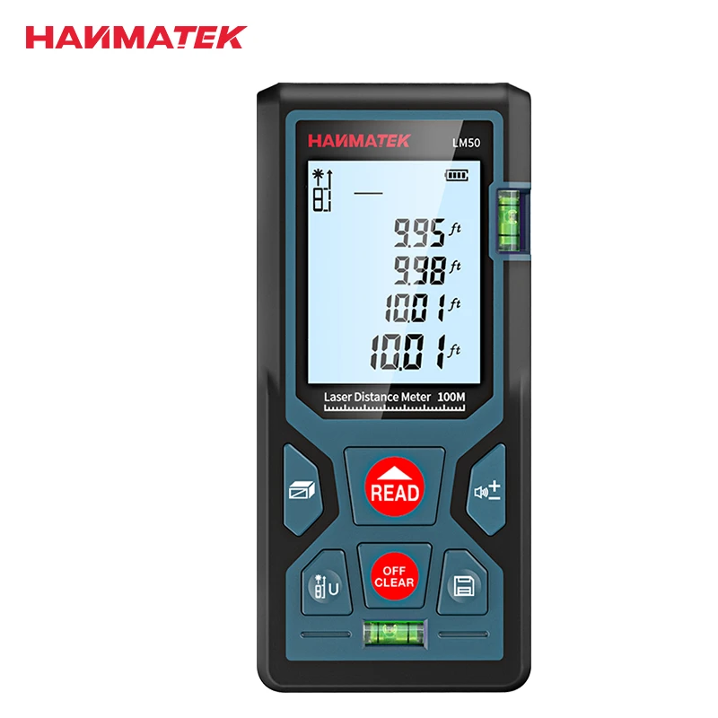 HANMATEK laser rangefinder 50M 100M rangefinder laser digital laser rangefinder ruler ruler test tool horizontal bubble