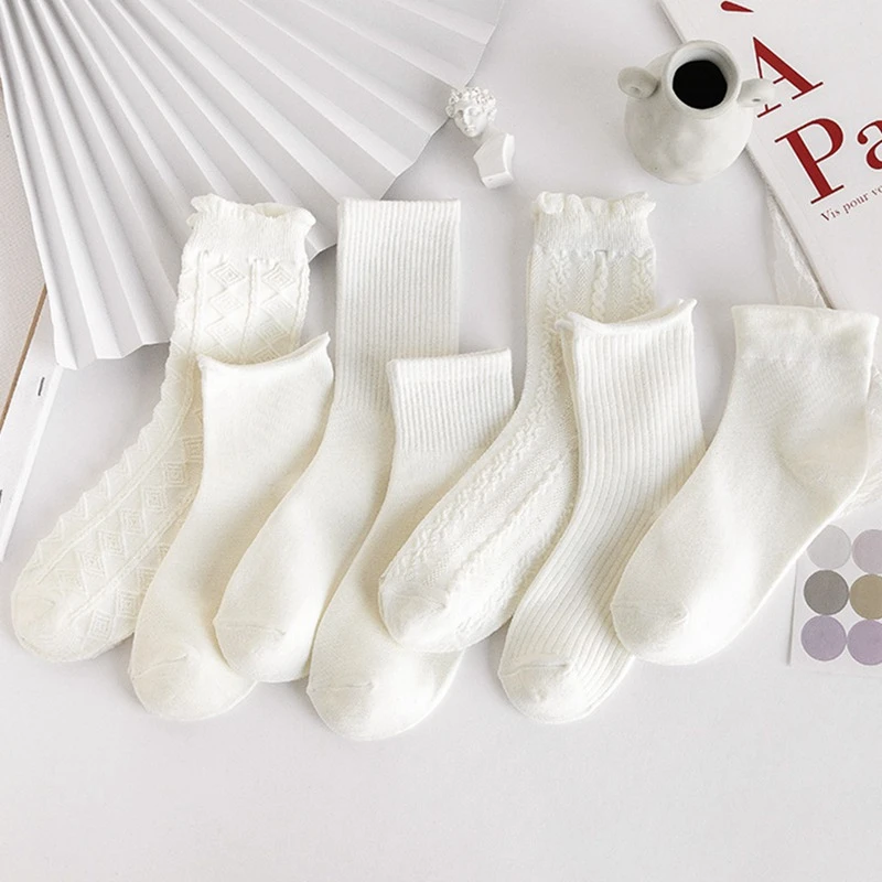 Lolita socks Sweet Style for Ladies Girls women princess Spring and summer white Cute Lovely Lace Short Sock Frilly Ruffle Ankle