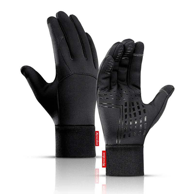 Winter Men Women Cycling Gloves Full Finger Touch Screen Antislip Waterproof Windproof Warm Thermal Fleece Bike Bicycle Gloves