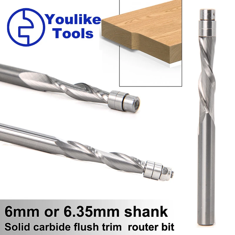 Wood milling cutters woodworking tools cnc Router Bits Milling cutter for wood Solid  carbide-tipped cutter end mill 6mm shank