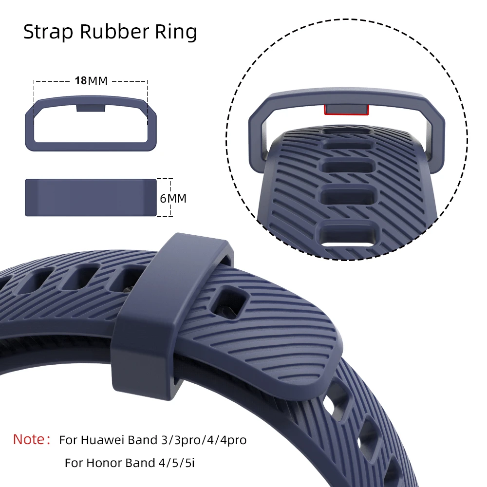3 Pcs Rubber Ring Retaining Ring For Honor band 4 5 Wristband BandFor Huawei Band 3 4 Pro Strap  Keeper Security Holder Retainer