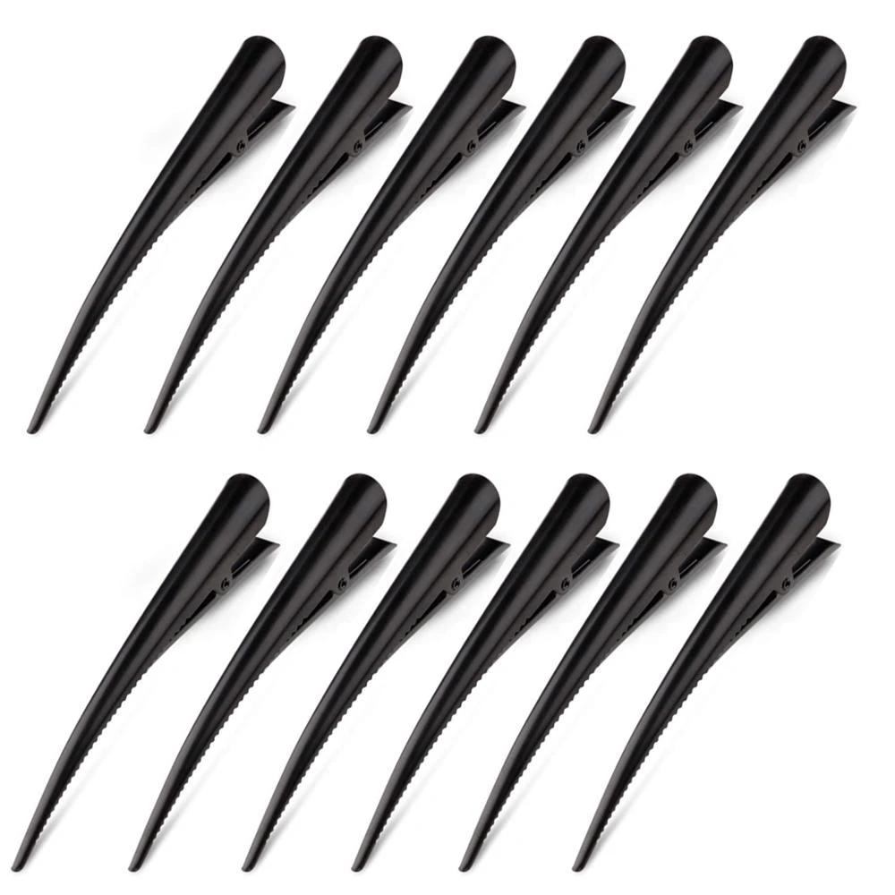 6/12 Pcs Black Metal Non-slip Crocodile Clip Hair Clip Hairdressing Styling Tool Hair Styling Accessories Women Barrettes