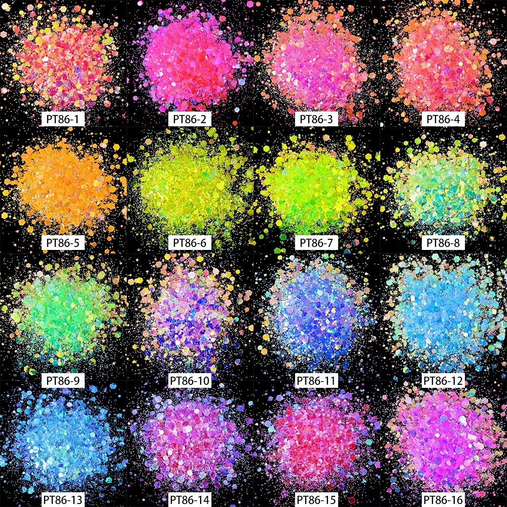 50g Mermaid Nail Glitter Sequins Mix Hexagon Sparkly Paillette Flakes Holographic Decoration Nail Art Holo Gradient Glitter Tips