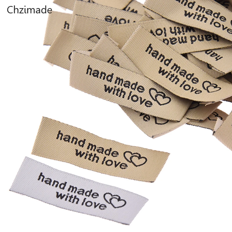 Lychee Life 50Pcs Washable Cloth Woven Labels Handmade Clothing Sewing Accessories Home DIY Colthes Accessories