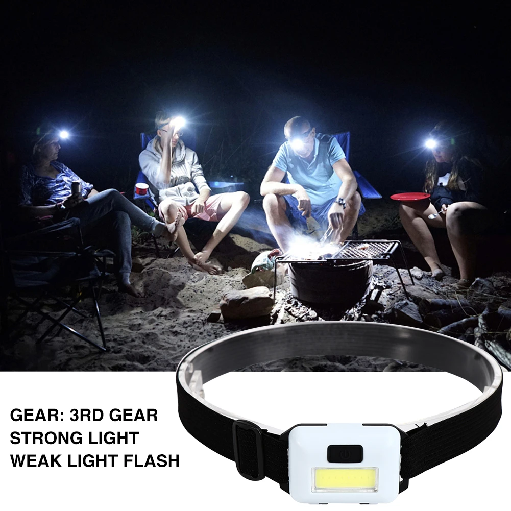 Mini 3W COB Led Koplamp 3 Modes Waterdichte Koplamp Hoofd Zaklamp Zaklamp Lanterna Voor Outdoor Camping Night Fishing Head Torch