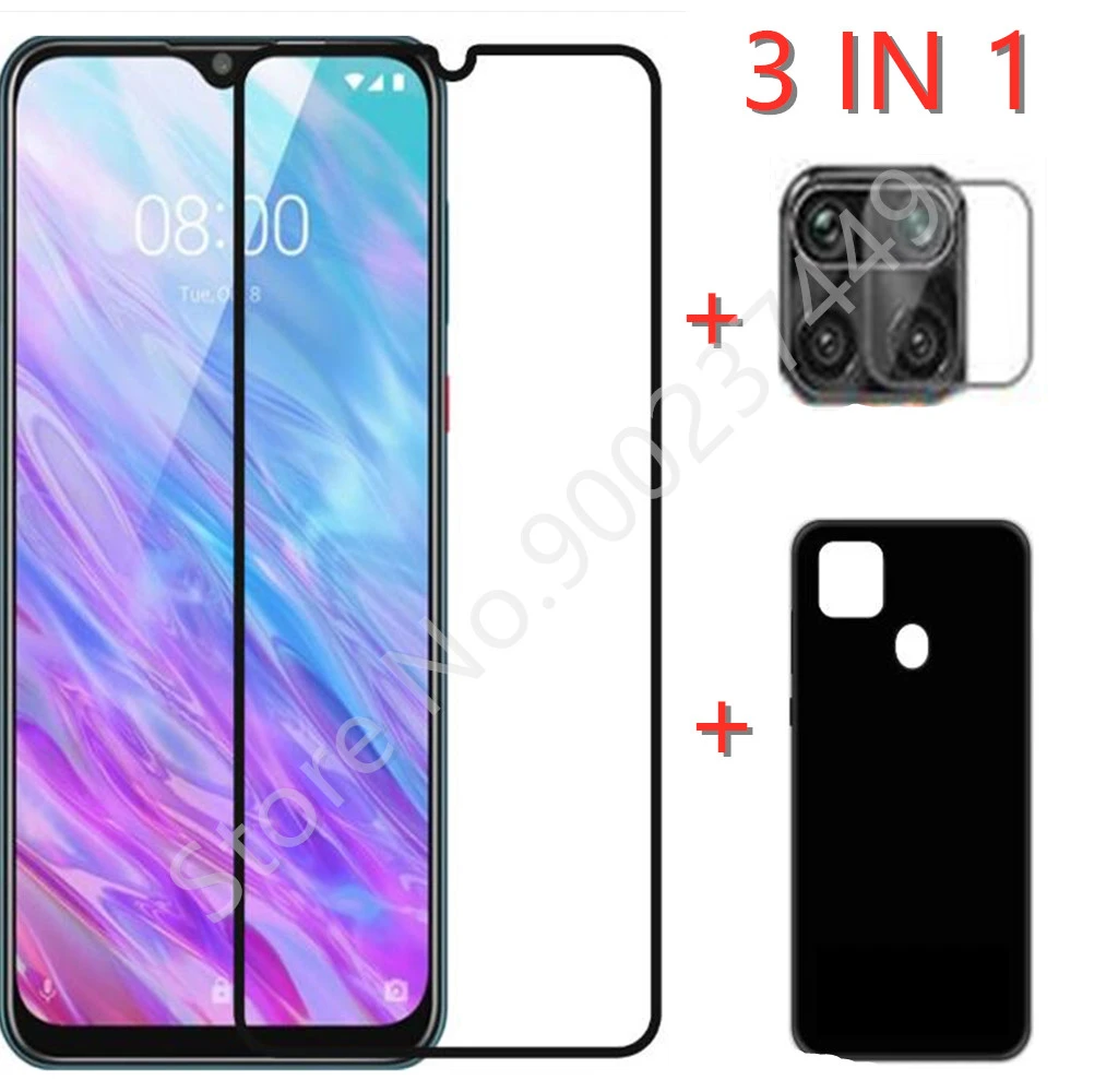 3-in-1 Case + Camera Tempered Glass On For ZTE Blade 20 ScreenProtector Glass For ZTE Blade 20 Smart 2019 9D Phone Glass