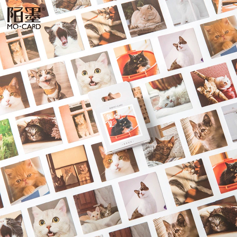 46 pcs/box cute I am a cat  Decorative Stationery Cartoon Stickers Scrapbooking DIY Diary Album Stick Lable