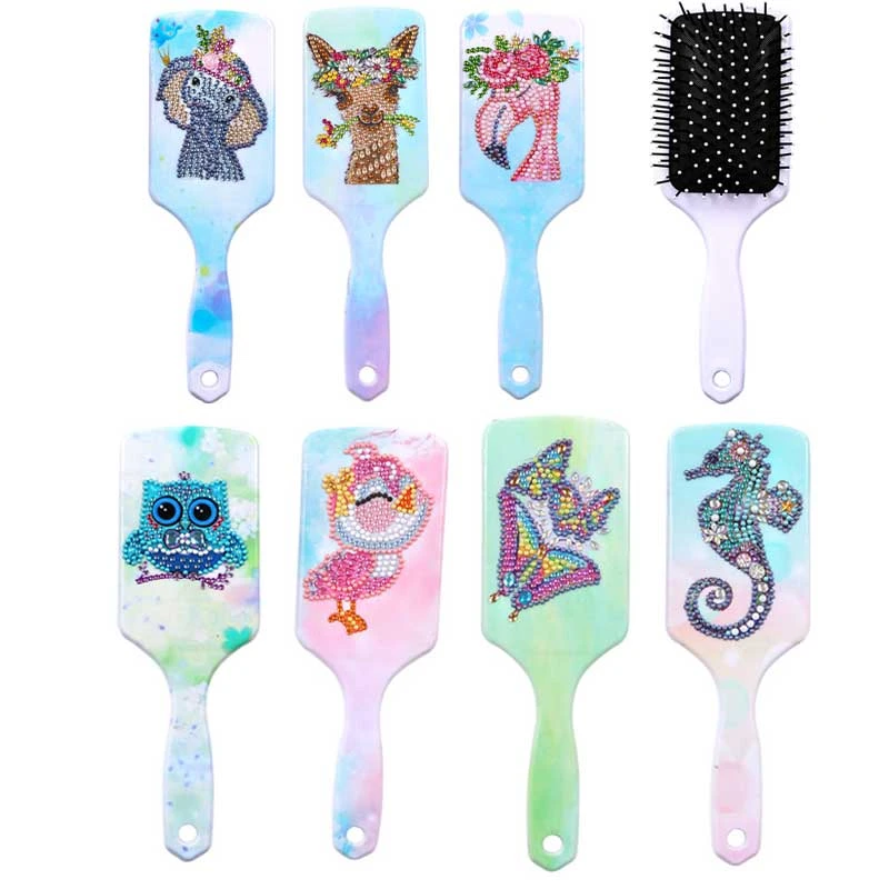 5D DIY Diamond Painting Air Cushion Comb Resin Diamond Painting Kit Mosaic Rhinestone Comb Special Shaped Diamond Craft