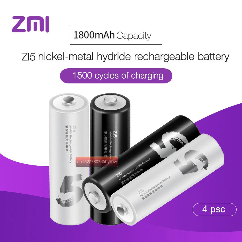 2019 Original Xiaomi ZMI ZI5 1800mAh 1.2V Rechargeable Ni-MH Battery KTV battery, remote control battery