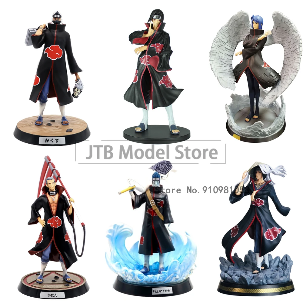 Naruto Shippuden Akatsuki Uchiha Itachi Konan Hidan Hoshigaki Kisame Kakuzu GK Action Figure Anime Model Statue Collectible Toy