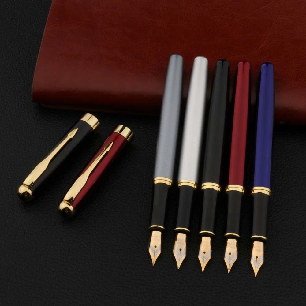 High quality baoer 388 Business gift metal black golden student Fountain Pen Stationery Office School Supplies