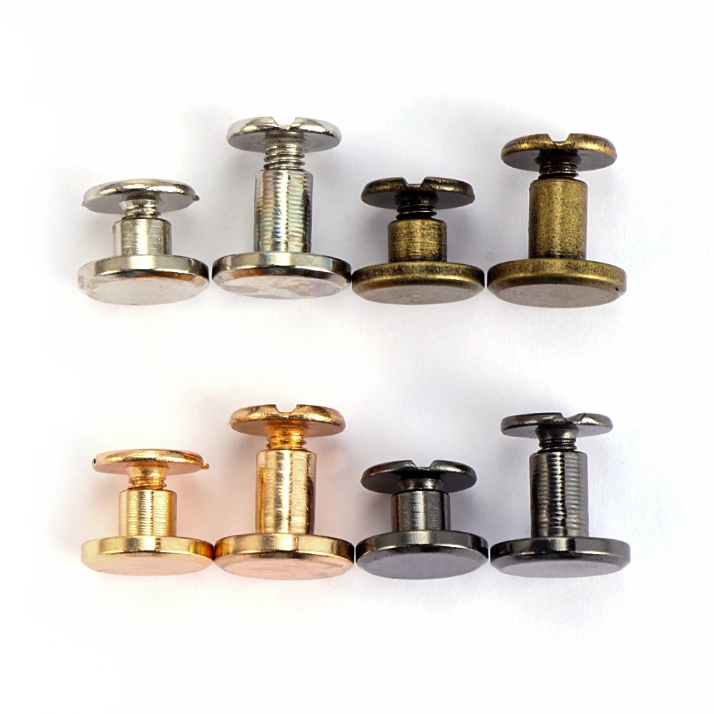 20Pcs Screw Nail Rivets For Leather Craft Belt Wallet Solid Brass Nail Rivets Screws Cloth Button Decoration Nail DIY Scrapbook