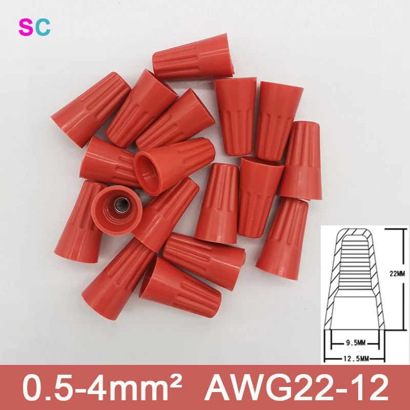 30pcs/50pcs Quick Wire Connector Colorful Electrical Insulated Crimp Twist Terminal 0.2-10mm² Nut Spring End Cap Connection