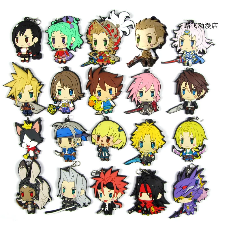 2020 New Arrival Final Fantasy Original Japanese anime figure rubber mobile phone charms keychain strap