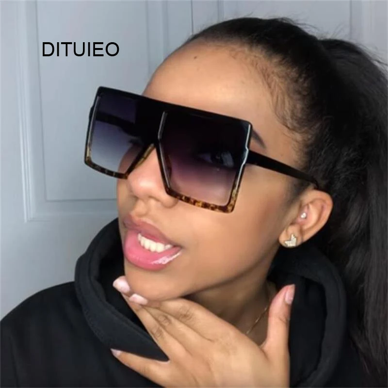 Oversized Shades Women Sunglasses Black Fashion Square Glasses Big Frame Vintage Retro Glasses Female Unisex Oculos Feminino