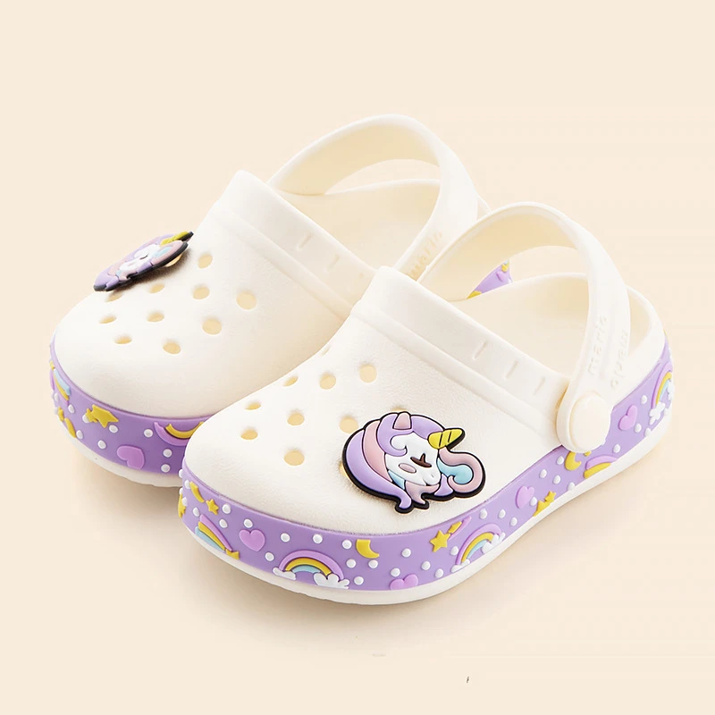 Children's Slippers for Boys Summer Kids Home Sandals Cartoon Shoes Soft Leather Appliques Big Girls Beach Cave Shoes