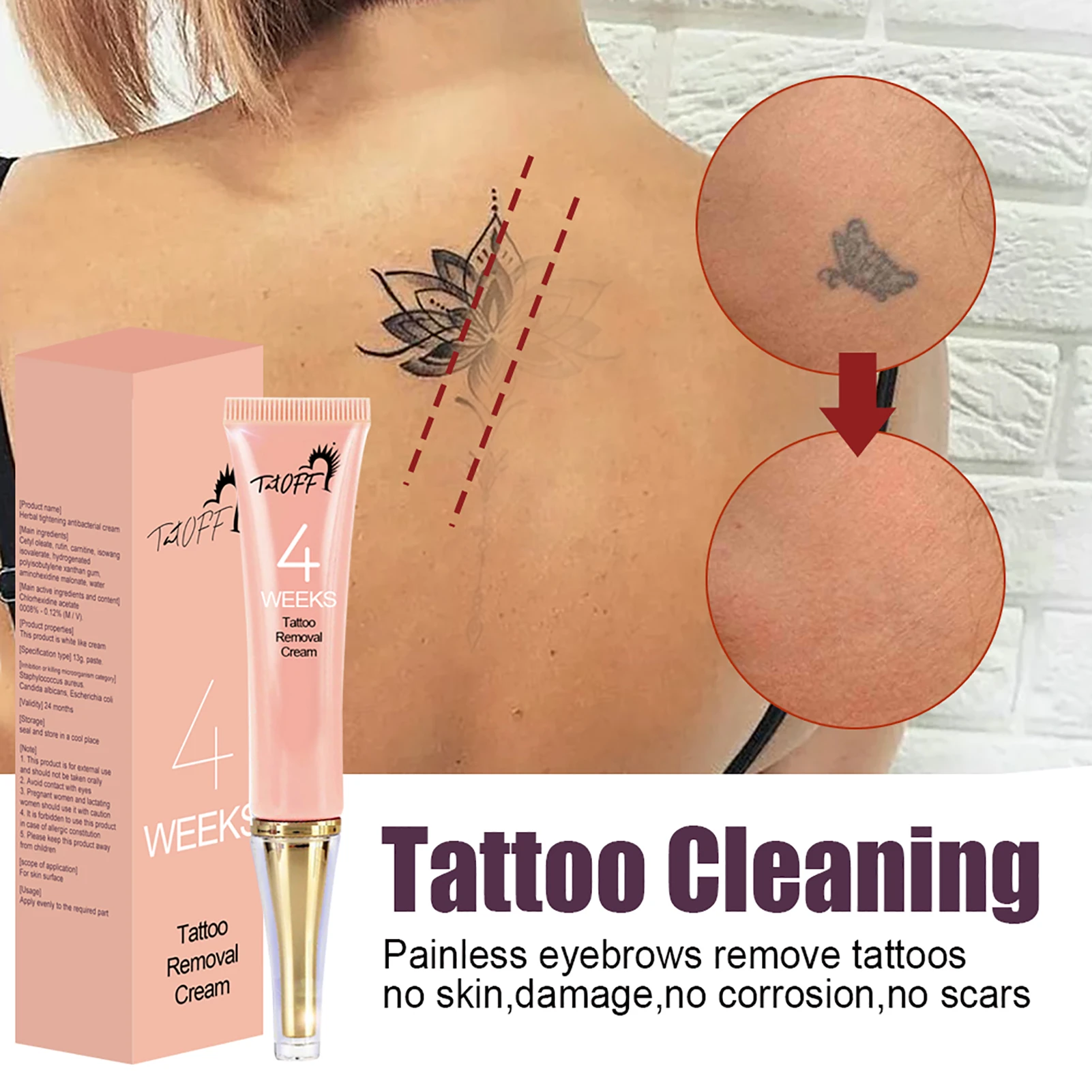 Permanent Tattoo Removal Cream Safe Moisturize Skin Tattoos Remover Gel No Need For Pain Removal Maximum Strength Tattoo Tool