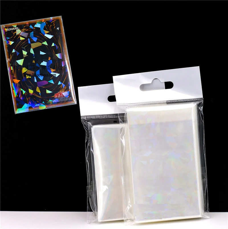 50pcs Broken Gemstone Glass Laser Rainbow Flashing Card Film Card Sleeves Tarot Super Card Protector For Board Games Cards Case