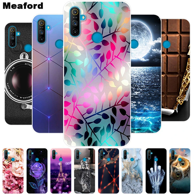 For Realme C3 Case Shockproof Soft silicone TPU Back Cover For Oppo Realme C21 C3 8Pro Phone Case Realme 8 Pro Case Cute Cartoon