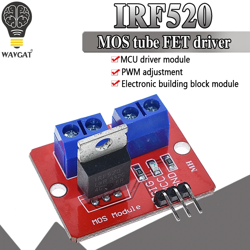 0-24V Top Mosfet Button IRF520 MOS Driver Module For Arduino MCU ARM Raspberry pi