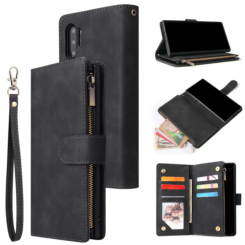 A51 A71 A41 Zipper Wallet Leather Phone Case For Samsung Galaxy S21 S20 Ultra S10 Plus S9 S8 S10e Note 20 10 A50 A70 Flip Case