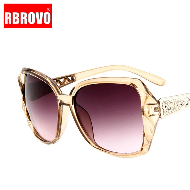 RBROVO 2021 Large Frame Sunglasses Women Brand Designer Vintage Gradient Shopping Glasses UV400 Travel Oculos De Sol Feminino