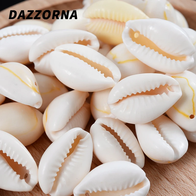 15mm Natural Shell Conch Beads Charm Oval Cowry Cowrie Tribal Loose Spacer Beads For Jewelry Making Bracelet Crafts Accessories