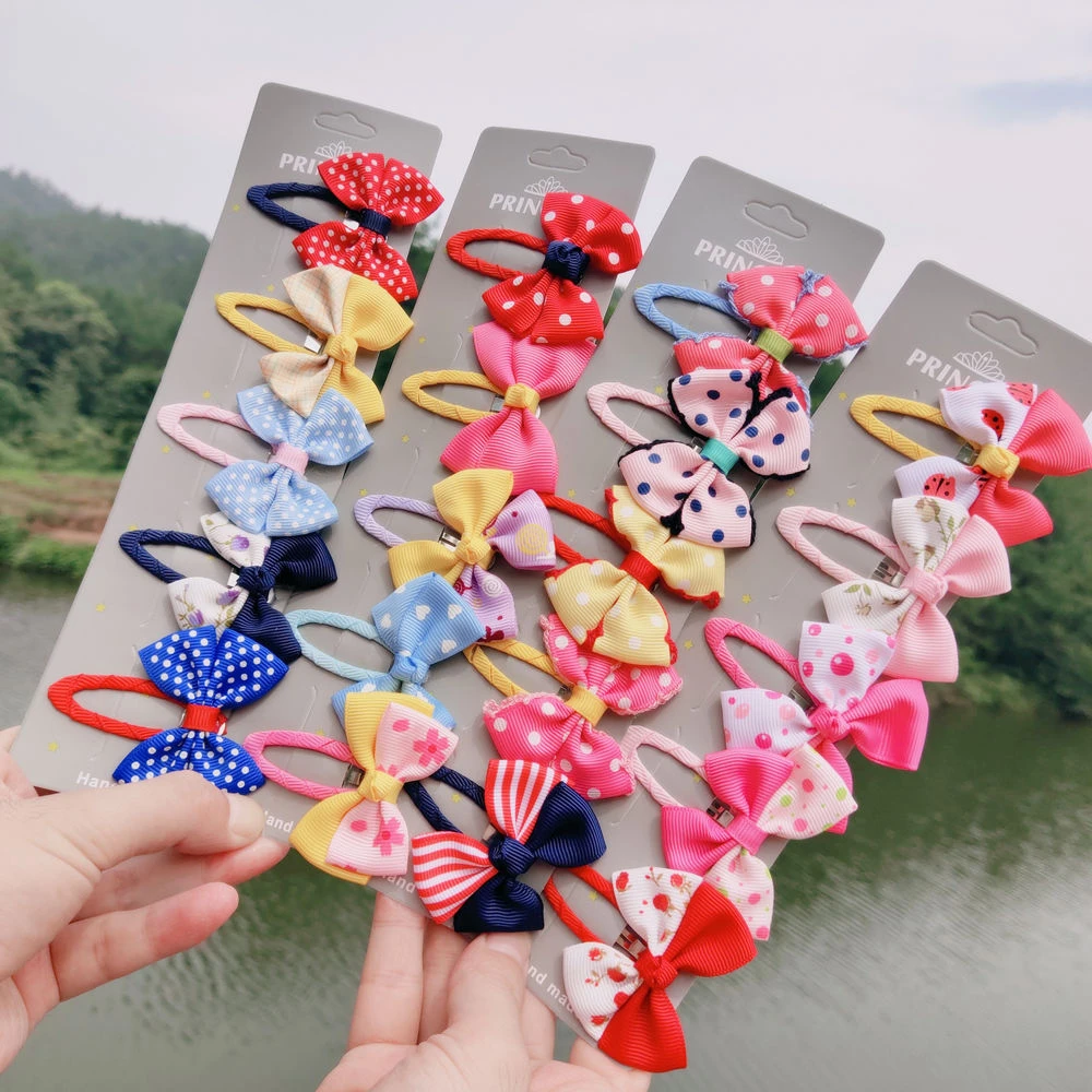 Baby Ribbon Flower Hairpins Kids Hair Clips for Girls Pin Barrettes Accessories Children Ornament Hairclip Headdress