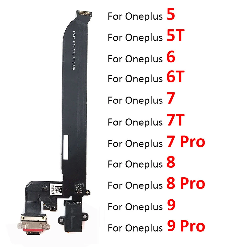 New For Oneplus 5 A5000 5T A5010 6 6T 7 7T 8 Pro USB Charging Port Board Flex Cable Connector with Earphone Audio Jack Port