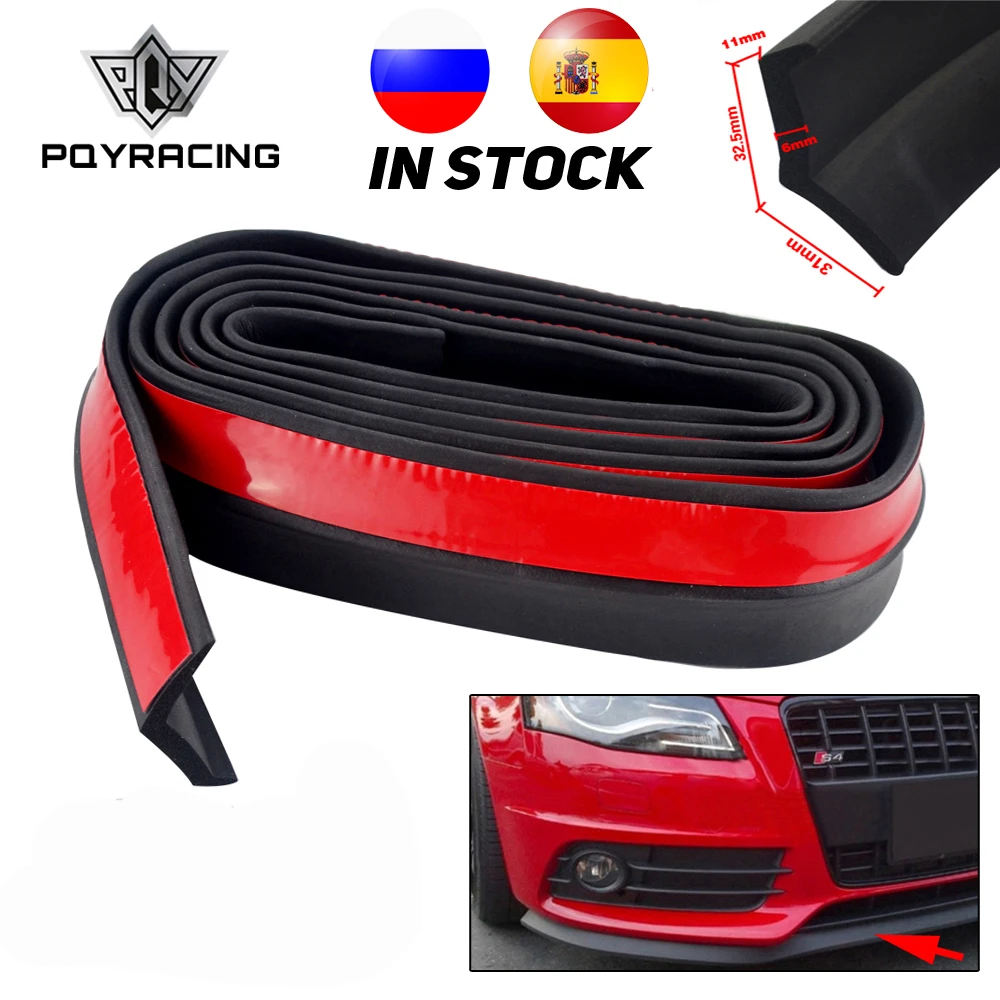 2.5M Car Bumper Lip Stickers Car Front Bumper Lip Rubber Car Bumper Protectors Exterior Mouldings Bumper Lip Strip 65mm Width