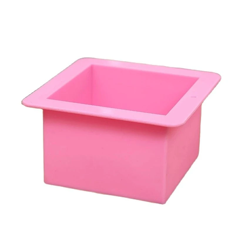 Silicone Handmade Soap Mold 500ml Straight Quadrel 9 * 9 * 6.5cm Silicone Bakeware Bread Moulds E184