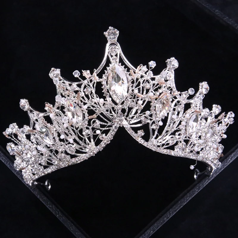 Bridal Wedding Headwear Crystal Crown Korean Hair Accessories Jewelry Bride Silver Color Rose Gold Headwear And Crown Girl