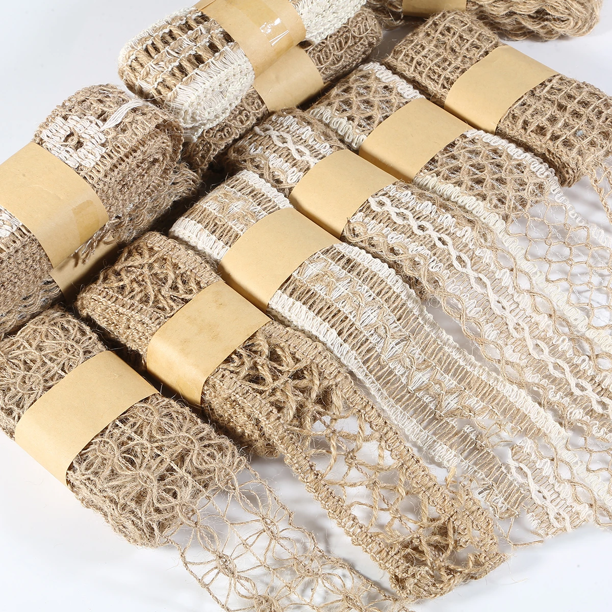 Burlap Flat Cords Hessian Vintage Rustic Hemp Jute Rope Christmas Wedding Party Centerpieces Decoration Gift Wrapping Ribbons