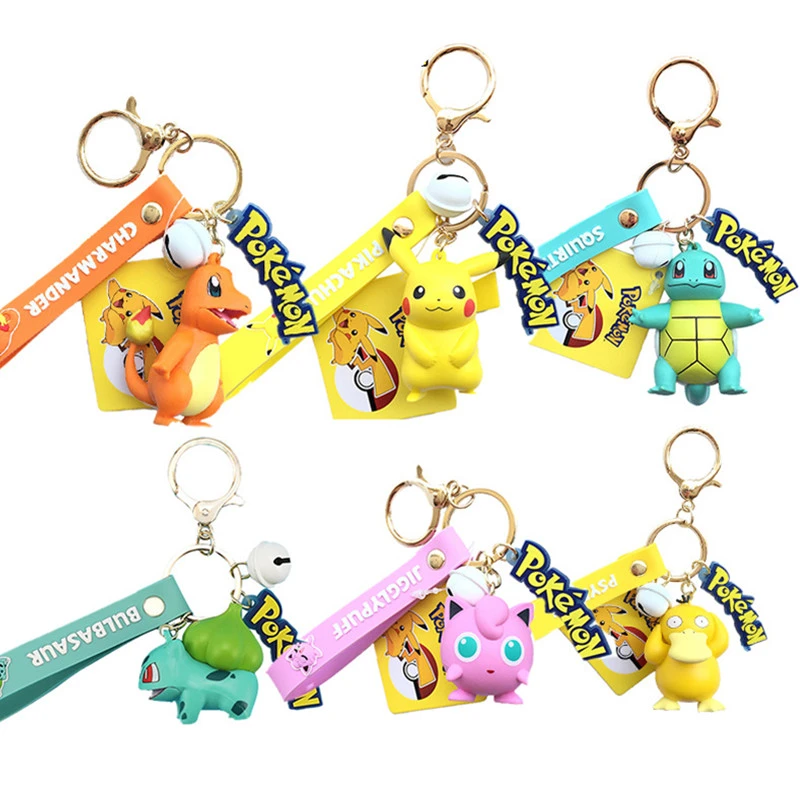 Original Pokemon Pikachu Figures Fashion Cartoon Keychain Pendant Pokémon Anime Decorations Model Toys Dolls Child Birthday Gift