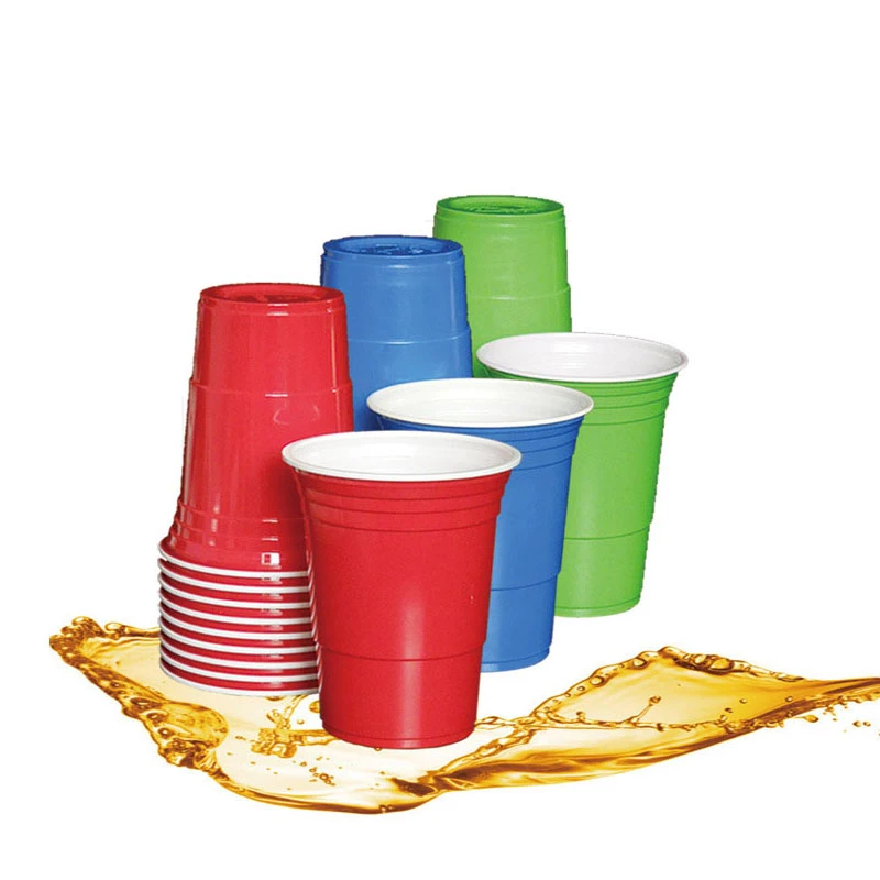 10Pcs/Set  Party Cup Bar Restaurant Supplies Household Items for Home Supplies 450ml Red Disposable Plastic Cup