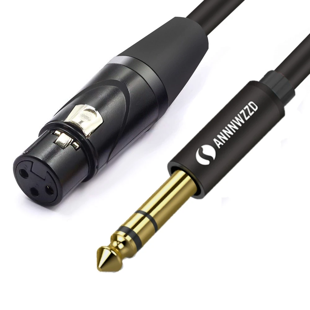 Microphone Cable XLR to Jack Mic Lead Aux Cable TRS 6.35 mm/6.5 mm Male to XLR Female Mic Cord for Guitar Mixer Stereo Amplifier