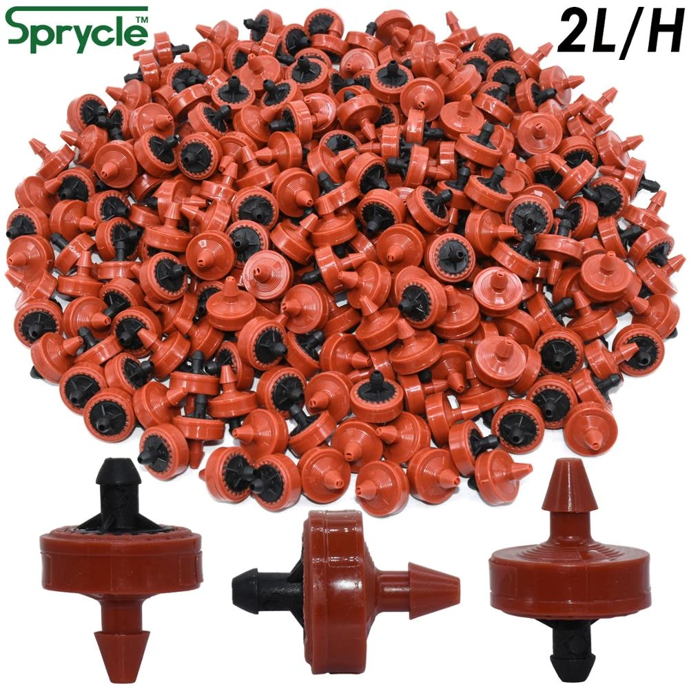 SPRYCLE 20PCS 2L 4L 8L Pressure Compensating Emitter Dripper Self-cleaning Drip Irrigation Water Regulator 4/7 Pipe Hose Puncher