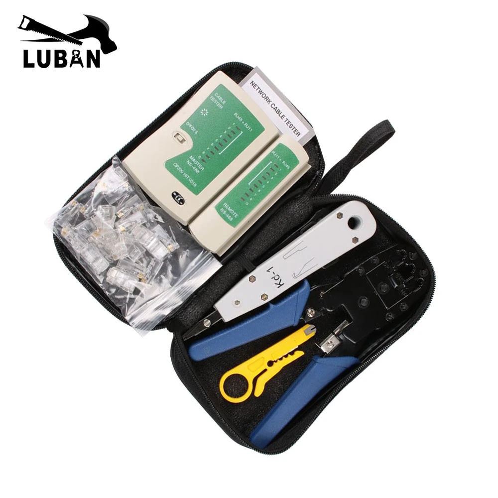 Network Ethernet Cable Tester RJ45 Kit RJ45 Crimper Crimping Tool Punch Down RJ11 Cat5 Cat6 Wire Line Detector 8P8C RJ45