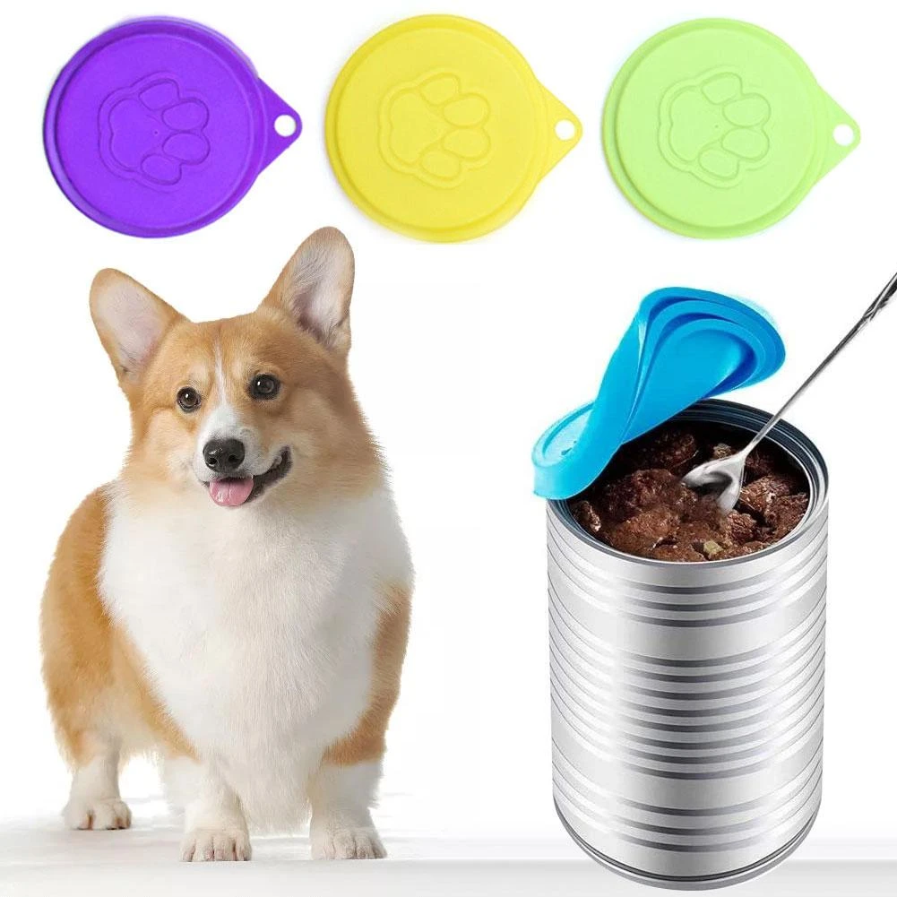 6Pcs Silicone Canned Lid Sealed Feeders Food Can Lid For Puppy Dog Cat Storage Top Cap Reusable Cover Lid Health Pet Supplies