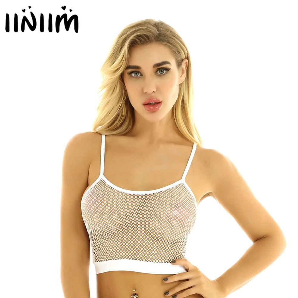 Womens Lingerie Tanks Summer Evening Club Party Clothing Hollow Out Crop Top Femme See-through Clubwear Short Vest Crop Tank Top