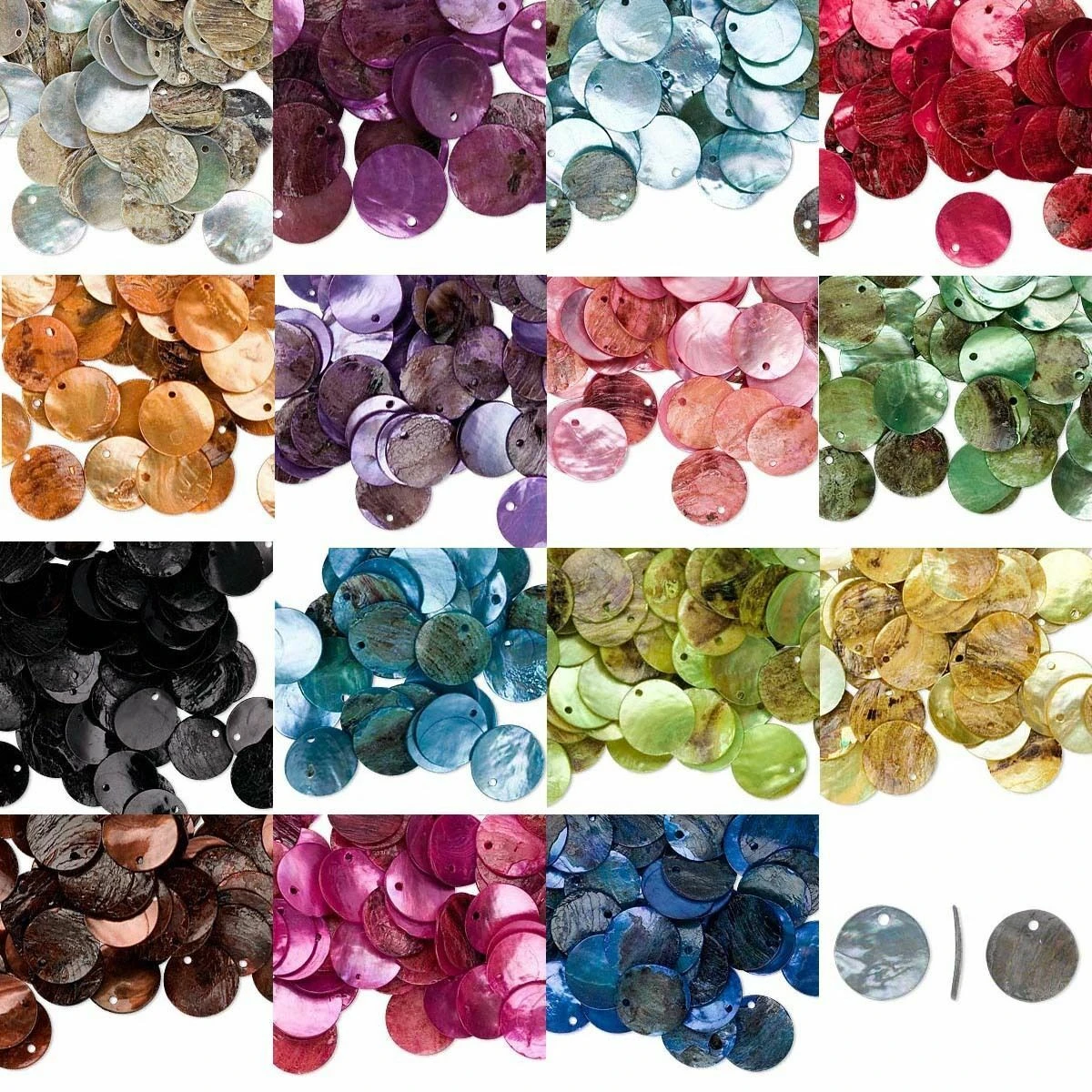 50pcs Flat Round Shell Beads Spacer Bead for Jewelry Making Bracelet Necklace DIY Pendant Home Decor Mussel Shell Coin Charms