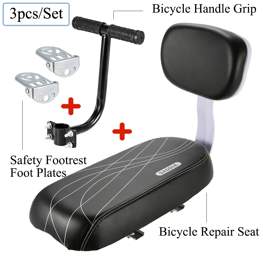 Bicycle Child Seat PU Leather Cover Bike Rack Cushion for Kid's Bicycle Seat with Back Saddle Bicycle Accessories Parts